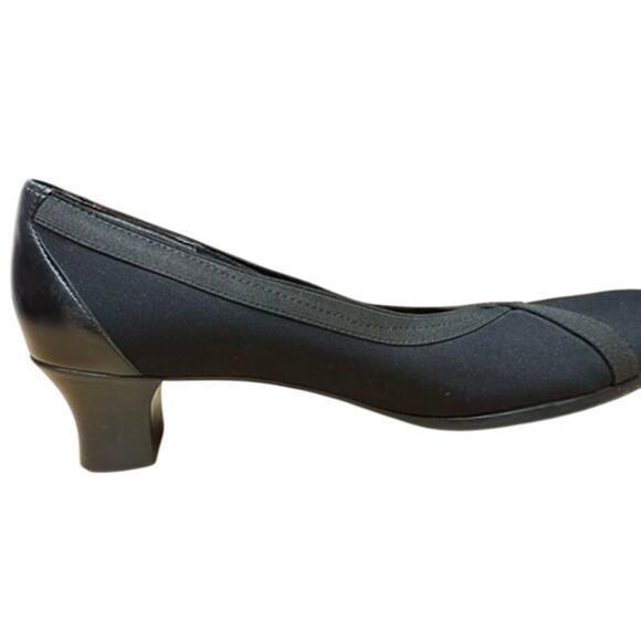 "MUNRO" Black Pumps 2" Chunky Heel Slip On SZ 9.5 Office Librarian Minimalist - Picture 8 of 13